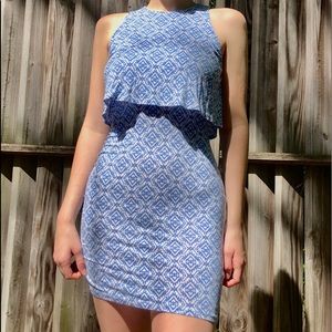 Blue and White Minidress